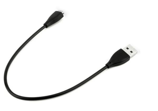 Fitbit Charge HR kompatibel USB-opladerkabel (28 cm) - Sort