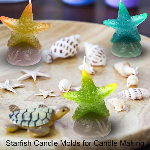 Søstjerne Lysform, Havtema Silikoneforme til Voksharpiksstøbning, DIY Sæbe Ler Gips Håndværk, Strandstil Boligindretning Starfish