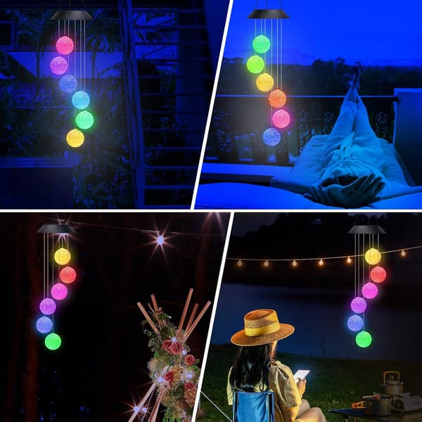 Solcellsdriven LED-vindspel för utomhusbruk, vattentät