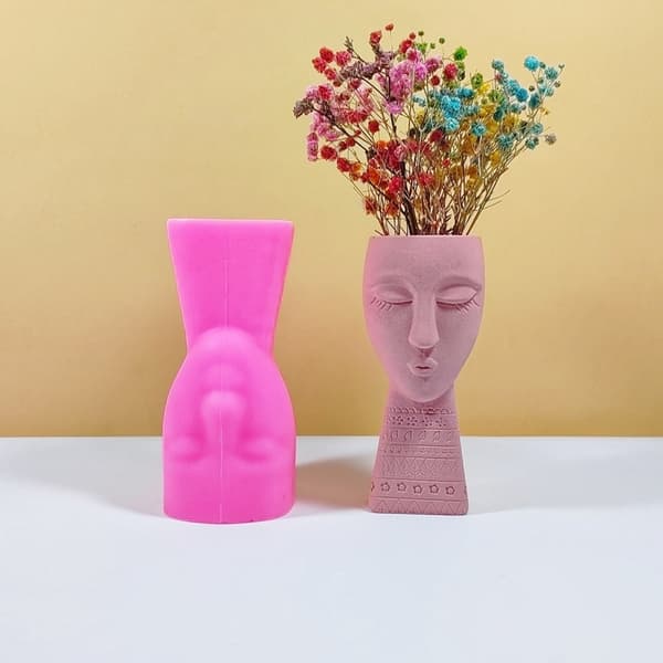 Kunstnerisk figur håndlavede silikoneforme silikonetekstur til blomstervase