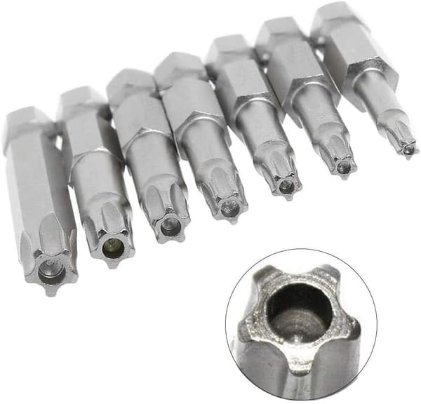 Hexskaft Torx Star 5-punkts Bitsmejsel T10-T40 Magnetisk Säker