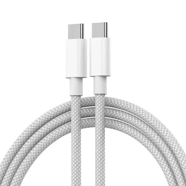 iPhone 15 Pro MAX USB-C Flettet Opladerkabel - 2 Meter + 20W USB-C Strømadapter (Vævet) (3M) (Woven) (3M)
