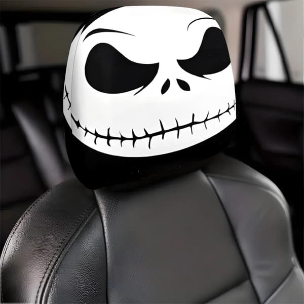 2 st The Nightmare Before Christmas Jack Skellington Bil Nackstödsskydd - Universal Passform, Polyester 26cm*28cm*2PC 26cm*28cm*2PC