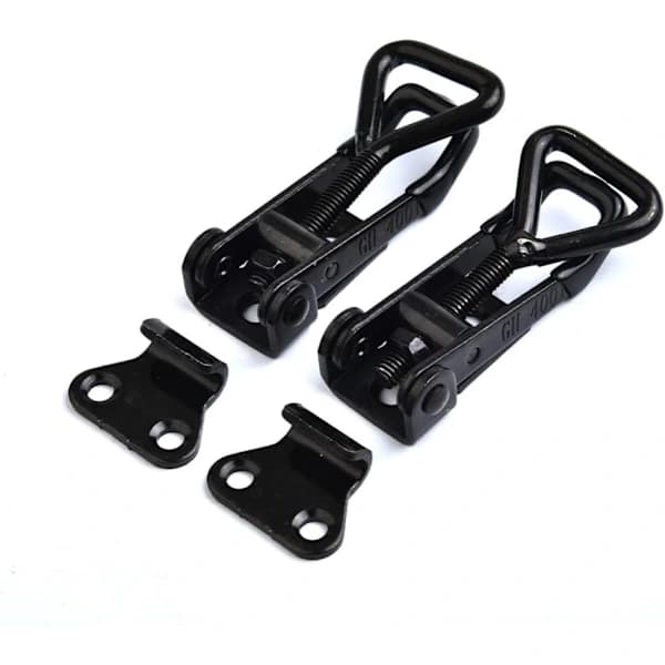 NA/2-pack metal buckle, box closure tension lock clamp adjustable buckle quick release buckle (black 2 pcs)