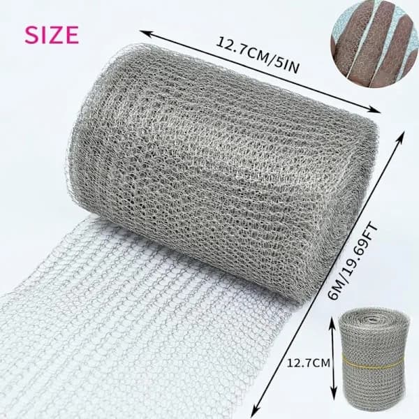 Fine Mesh Wire Netting, Wire Mesh, Stainless Steel Wire Mesh Rat-Proof Net for Garden Construction Windows or Doors Ventilation Grille (6M x 127mm)