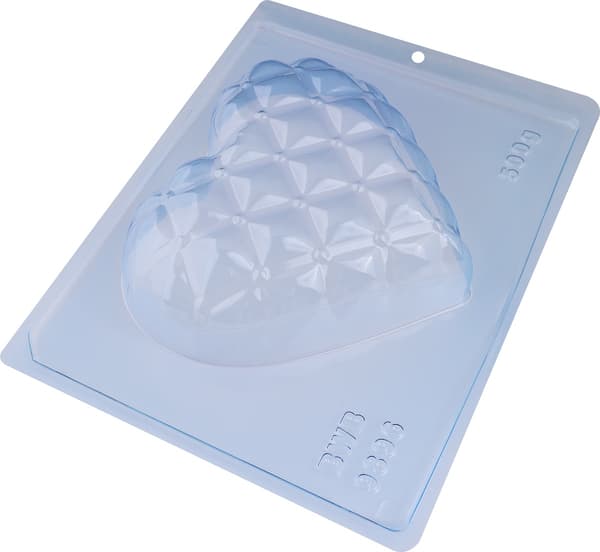 Pralinform Hjerte 500g Sjokoladeform - BWB 9896 - Spesiell 3-delt form Transparent transparent