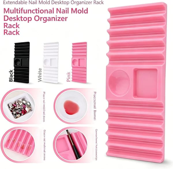 børsteholder for Onikotechnik holder organizer Doppelkopf rosa - Rosa