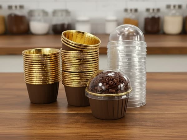 Muffinsform med låg 25 stk. Cupcakesform Aluminium Kaffebrun