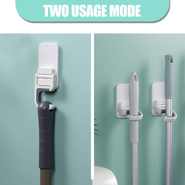Wall-mounted Mop and Broom Holder - 4 pcs, C-shaped Self-adhesive Anti