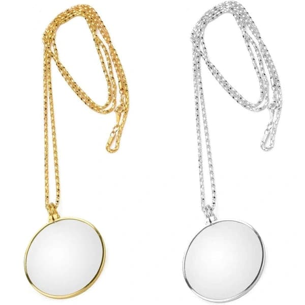 2-pack förstoringsglasmonokel på halsband för bokläsning