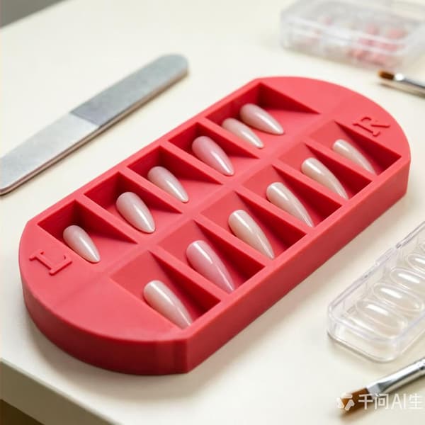 Organizer til kunstige negle, opbevaringsboks, flere rum pink - Rosa