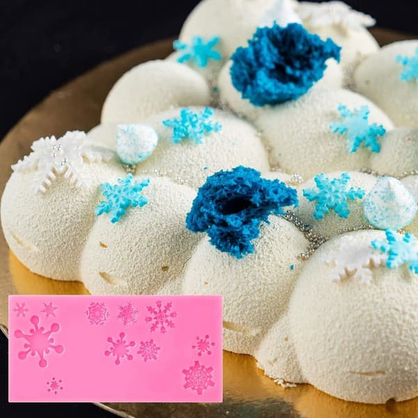 2 st 3D snöflinga fondantform jul snöflinga silikon