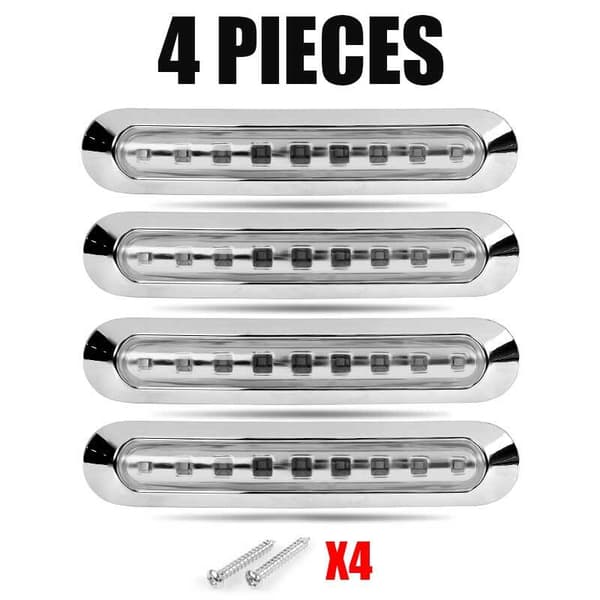 4 stk. hvide 9 LED sidemarkeringslygter til lastbil, trailer, autocamper