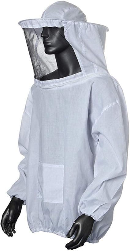 Beekeeper Bee Protection Clothing (White) Beekeeper Jacket with Beekeeper Bee Hat Professional Beekeeper Bee Protection Bee Hat with Zipper for Bee Beekeepers