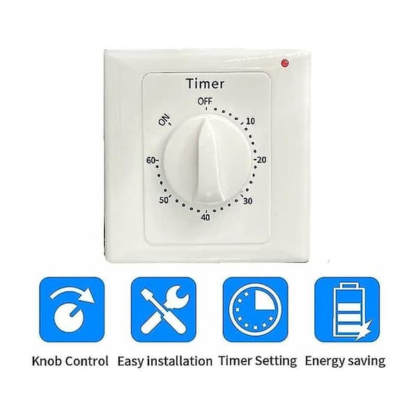 AC 220V High Performance Pump Timer Switch Electronic Control Mechanical Countdown Socket Time Switch-60min (FMY)
