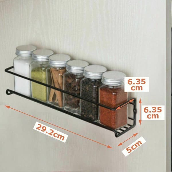 Spice Rack 2-pack Metal Spice Rack, Wall Mounted Spice Racks, Self-adhesive Stainless Steel Spice Rack, with Screws, for Kitchen, Bathroom, Balcony