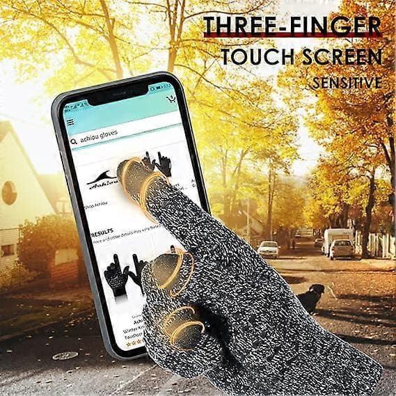 Vinterhandsker til mænd og kvinder, varme handsker med touchskærm og blødt termisk strikket for, elastisk manchet