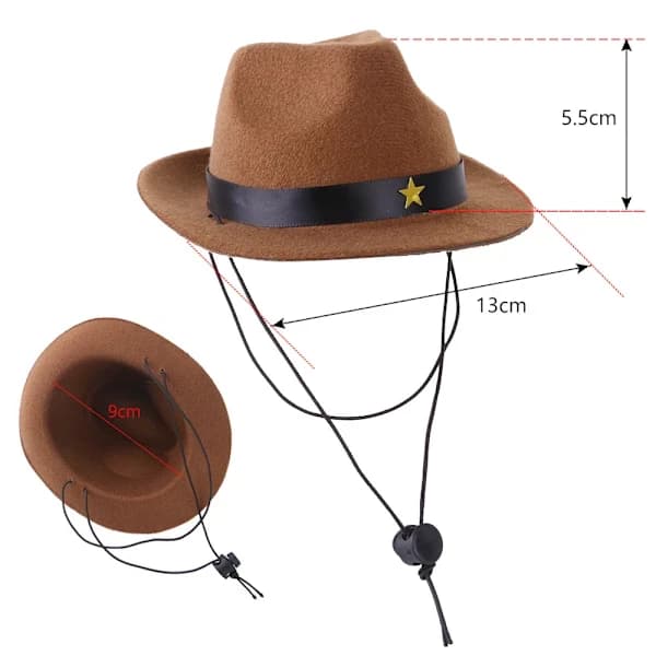 Pet Hat, Dog Stylish Cowboy Hat with Five-Pointed Star Pattern, Funny Cat Headwear