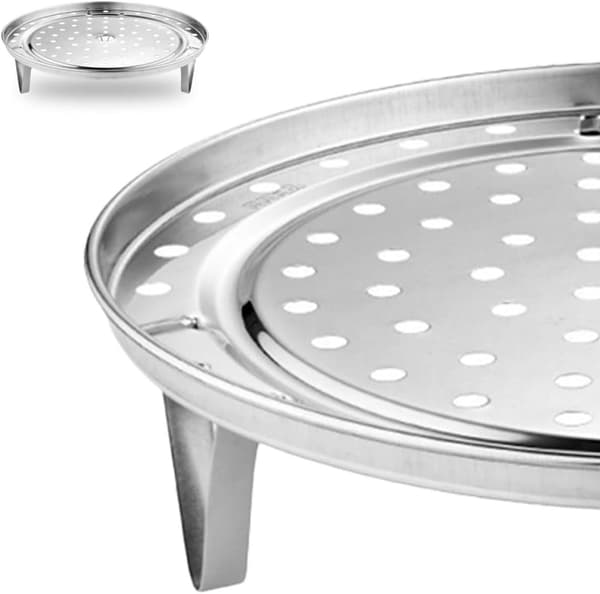 Dampstativ i rustfritt stål med avtakbare ben, 2 stk 22 cm, husholdnings dampgrytebrettstativ for dumplings og matlaging