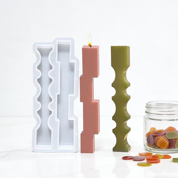 Stearinlysform Säulenform med Langwellen-design og Entformen 2 - 2
