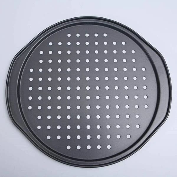 Perforeret Bageplade med Non-Stick, Professionelle Pander Luftcirkulation Sprød Bund Pizza Bageplade til Ovn, Varmeledende Pizzaplade med Huller
