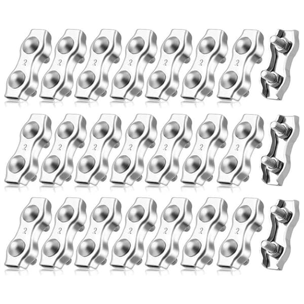 20-pak Duplexklemmer M2 Wireklemmer Wireklemmer Duplexklemmer til 2 mm Stålkabel Rigning
