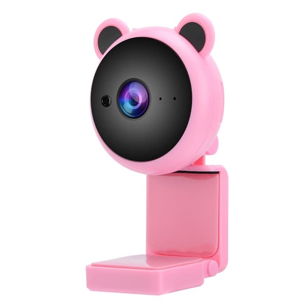 1080P HD USB Computer Camera Video Recording Digital Webcam Built-in Microphone for Live Streaming (Pink) [DB]