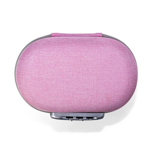 Lockable Storage Box with Combination Lock 3-8 Digits - Silver PU+EVA Privacy Storage with Mesh Pockets, Reinforced Zipper and Alloy Buckle
