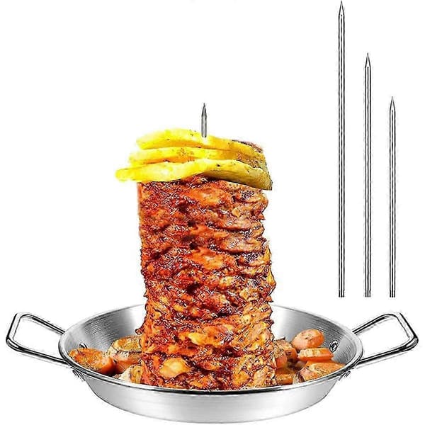 Vertikalt grillspyd i rustfritt stål, avtakbart 10 tommer