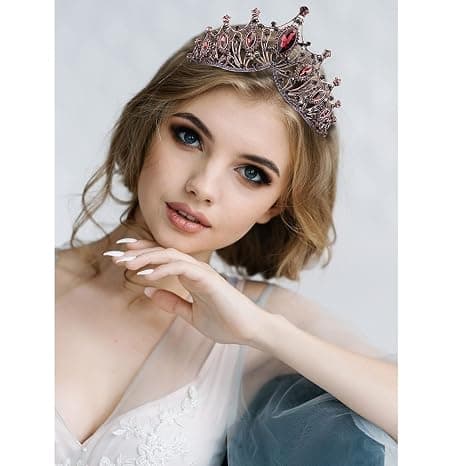 Barok Dronningekrone til Kvinder Rhinestone Bryllup Tiara og Krone
