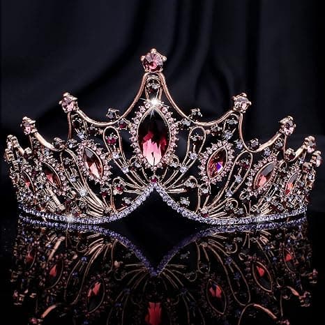 Barokk Dronningkrone for Kvinner Rhinestone Bryllup Tiara og Krone