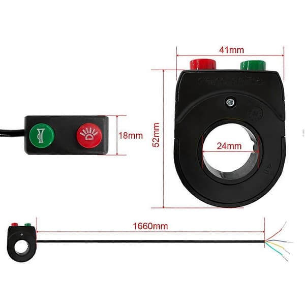Electric Bicycle Front Rear Light Set 12-72V Ebike Headlight Taillight Connection Cables Kit Cycling