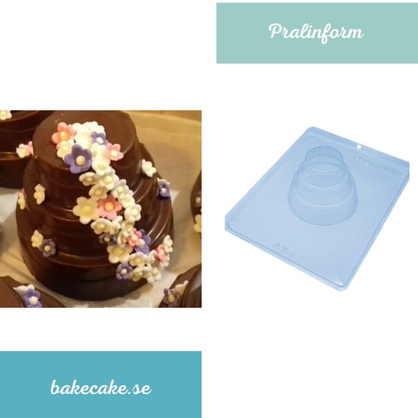 Pralineform Lagkage Chokoladeform - BWB 871 - Special 3-delt form Transparent transparent