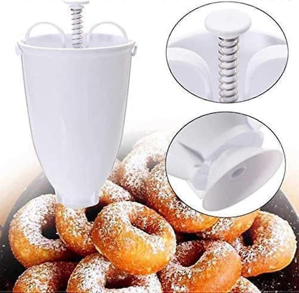 Plast Donut Form til DIY Bagning af Donuts, Køkkenredskab, Bageværktøj, Rustfrit Stål, Hvid