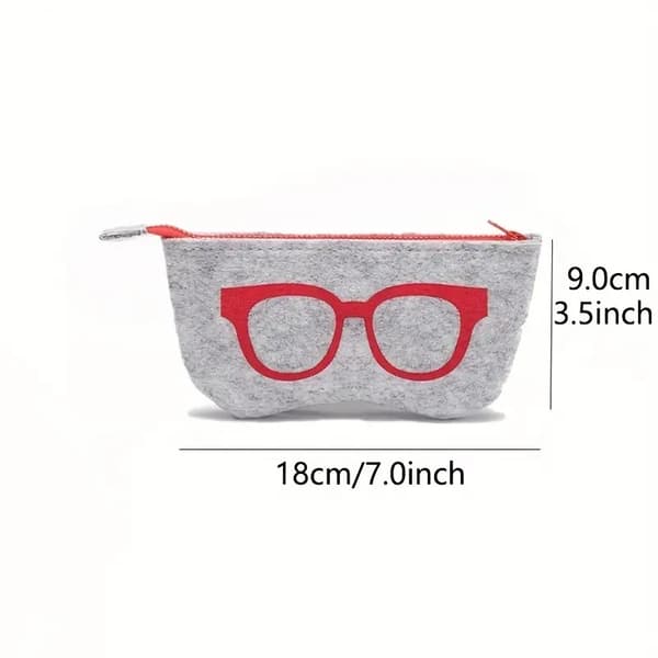 4-pack Portable Glasses Case Soft Felt Zip Pouch Eyeglasses Holder Makeup Storage Bag