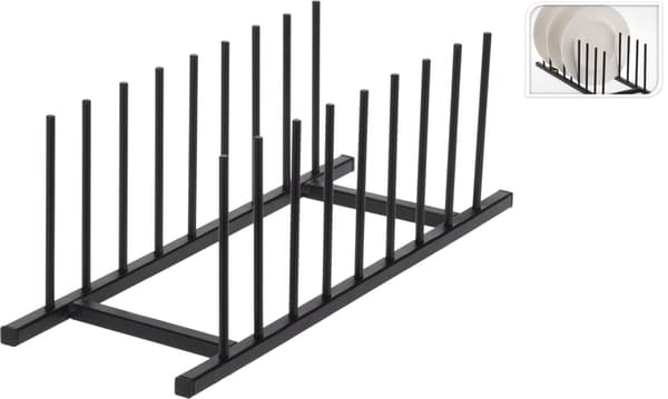 Lautasteline Musta Metalli 35 cm Svart black