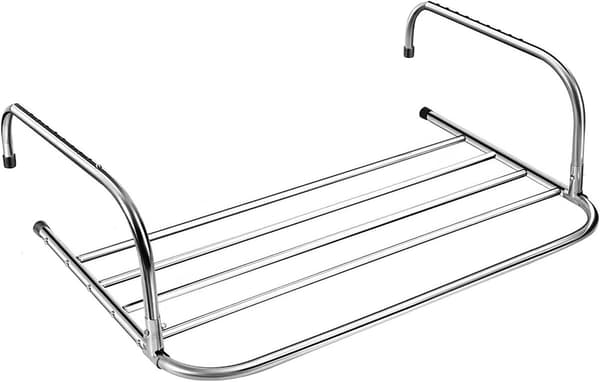 Sammenklappeligt tørrestativ i rustfrit stål 40 cm - til balkon, radiator, hængende tørrestativ