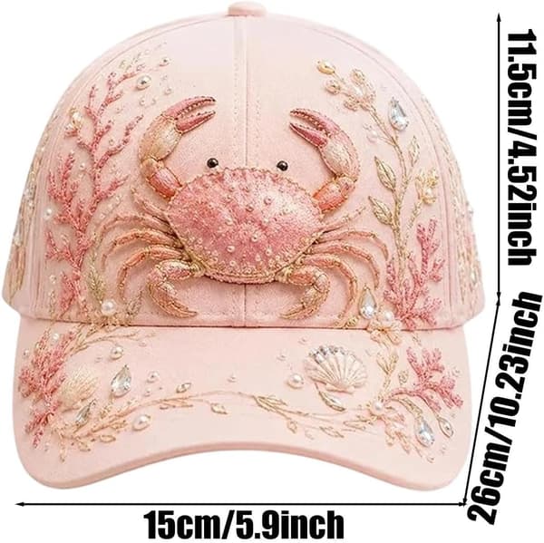 Baseballcaps for kvinner brodert justerbar hodeplagg med sjødyrtrykk A - A