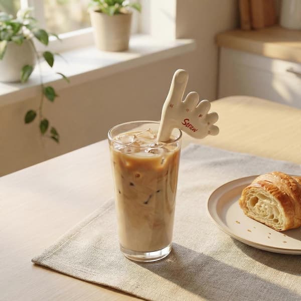 Funny Foot Toe Ceramic Straw, Handmade Ceramic Toe Straw for Coffee and Milkshakes Red Red