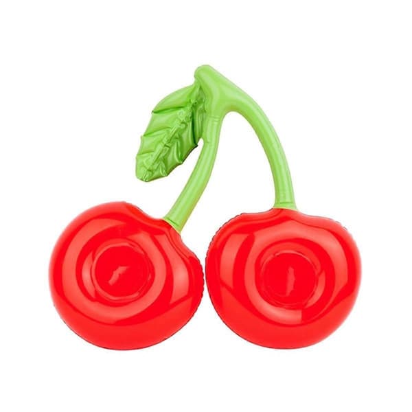 1 pc Floating Inflatable Cup Holder Pool Drink Inflatable Ring Pool Double Mouth Cherry Cup Holder (FMY) As Shown As Shown