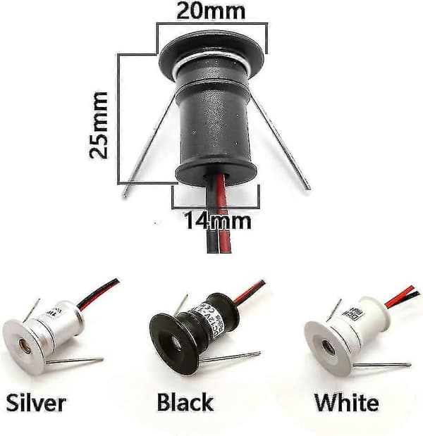 2024 Sort 9 stk Mini 12v 1w LED Indbyggede Spotlights Ip65, 3000k (120, Varm Hvid).