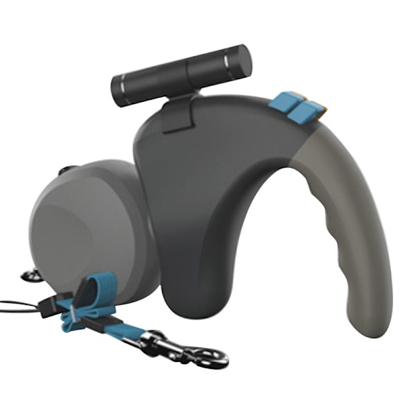 Automatic Retractable Dog Leash Double-Sided Leash Rope with LED Light Gray Gray