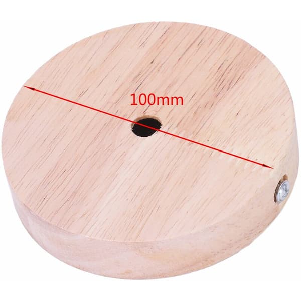 Lampfod Modern Koncis Stil Loftplade Træ Loftbeslag E27 Lampefod DIY Belysningstilbehør Φ100mm Skjult Skrue