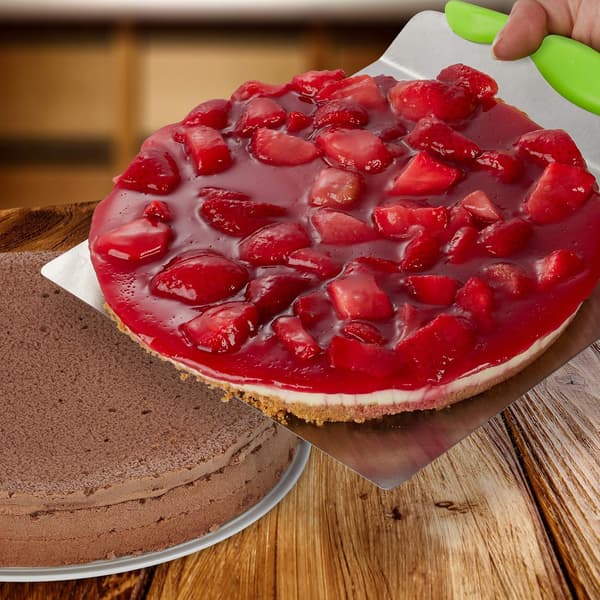 Stainless Steel Cake Spatula, Square, XL, with Handle, W x D: approx. 20 x 20 cm, Silver