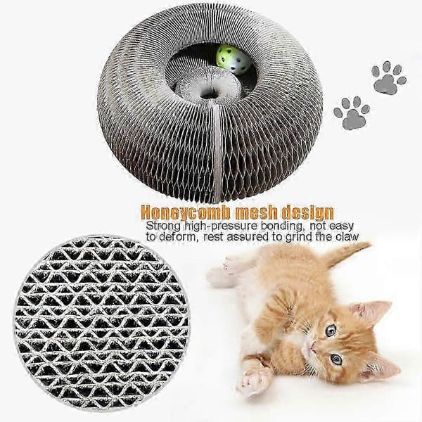 Kitty Kurlz Kattelegetøj - Harmonikaformet Kradsebræt Legesæt 1PC 1PC