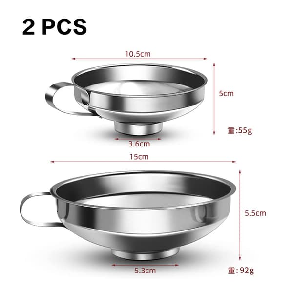 2 Pieces Wide Funnels for Jam, Stainless Steel Funnels, Jam Funnel DXGHC