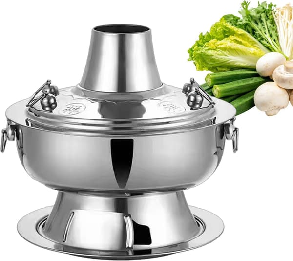 hot pot kull rustfritt stål kokekar med jevn oppvarming sølv 30cm Silber 30cm