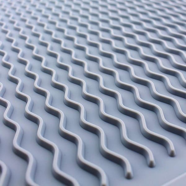 Dish Mat, Sink Mat, Heat Resistant Non-Slip, Dish Drying Mat, 40x30cm, Light Grey