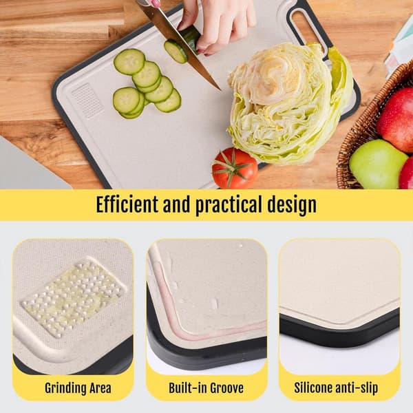 Titanium Cutting Board - Cutting Board - Avoid Microplastics - 38.5*26.5cm - Extra Hygiene - Wheat Straw PP+