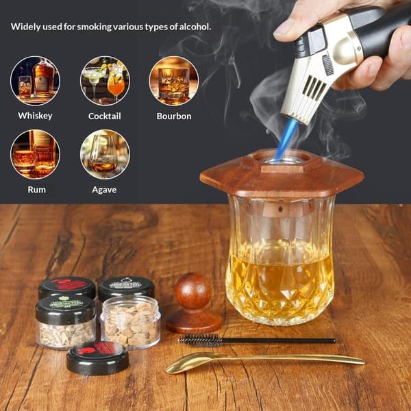 Cocktail Wood Smoker Hexagonal Round Barrel Bar Kitchen Tool